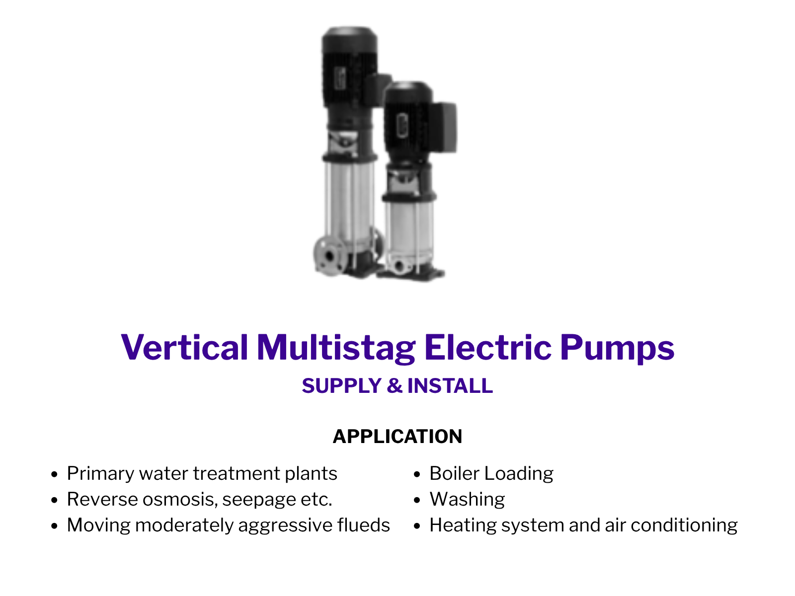Vertical Multistag Electric Pumps