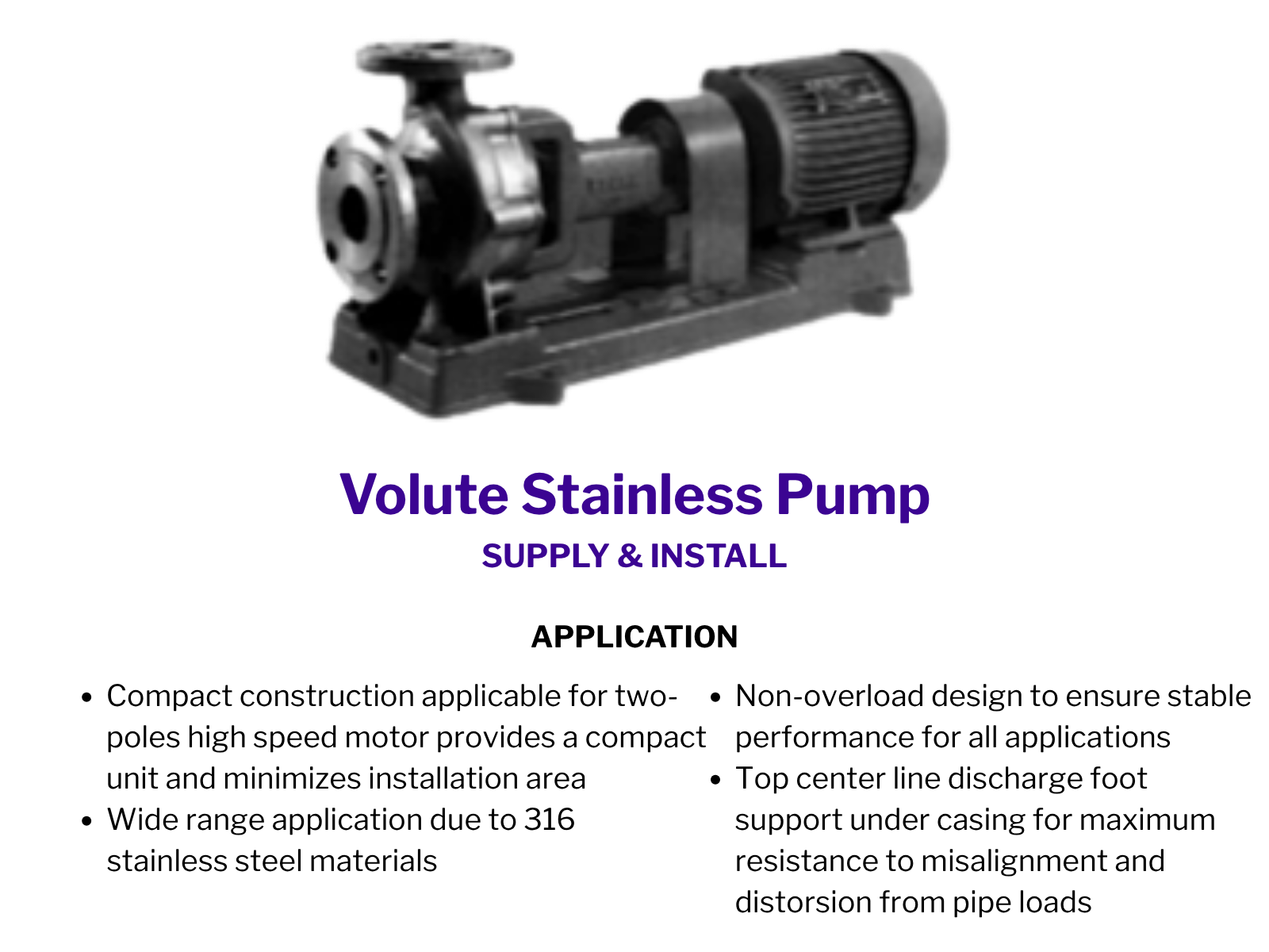 Volute Stainless Pump
