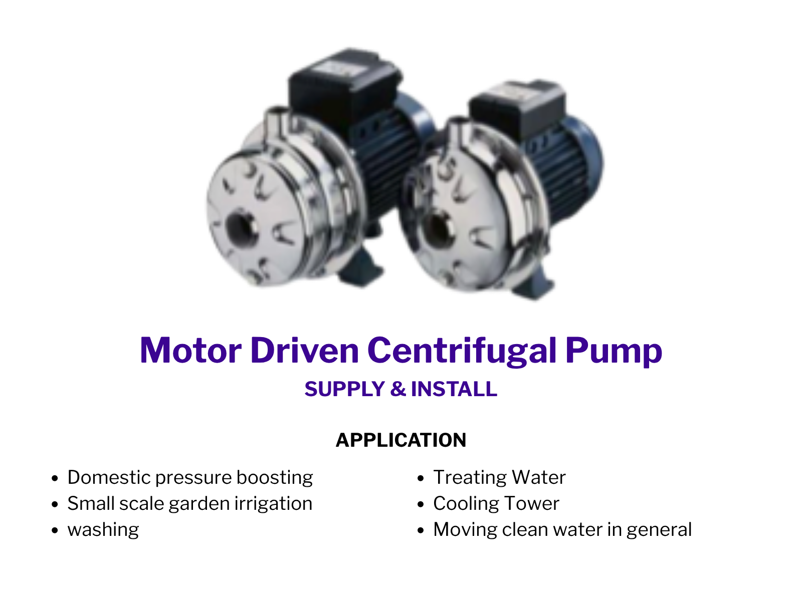 Motor Driven Centrifugal Pump