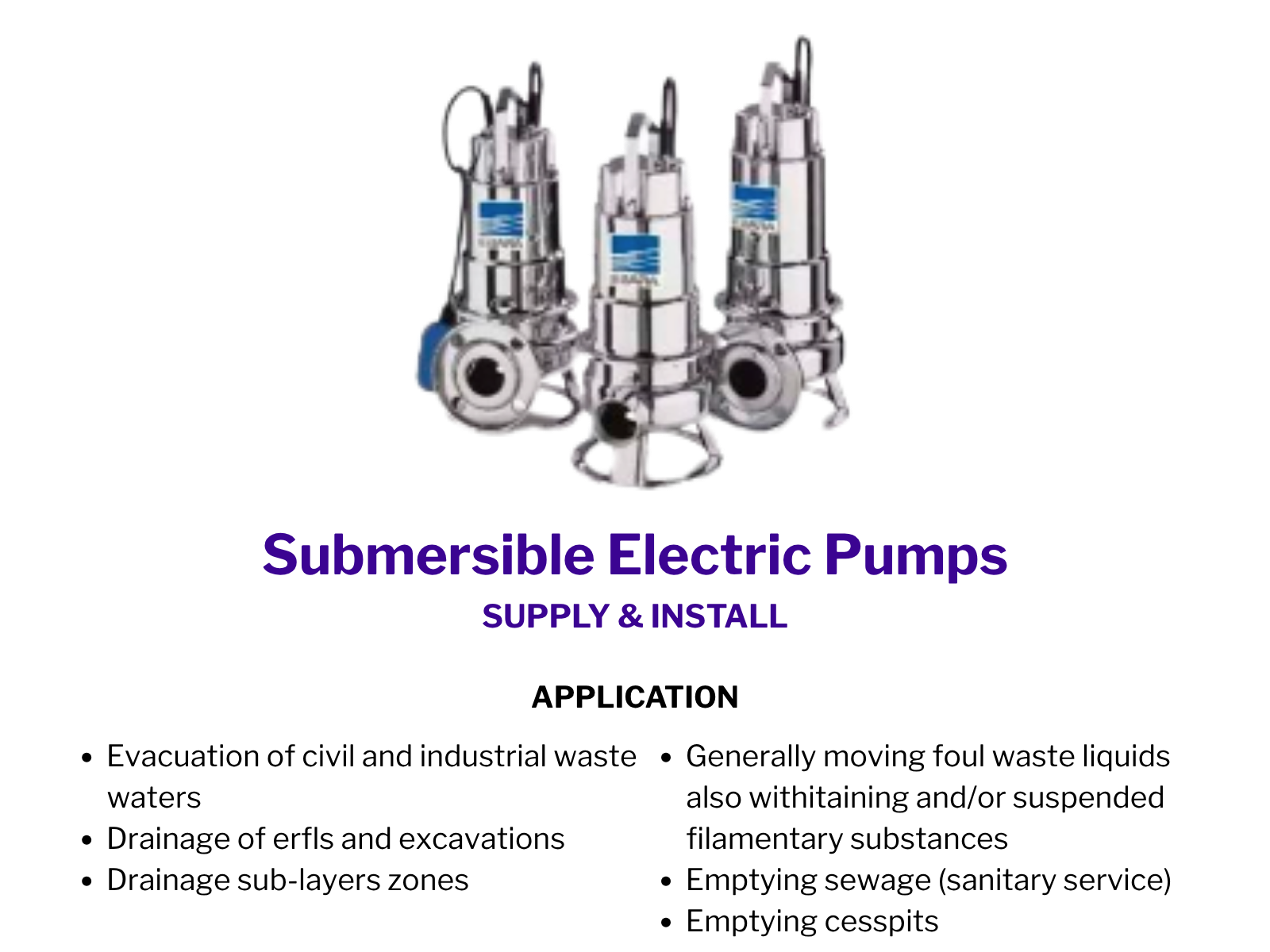 Submersible Electric Pumps